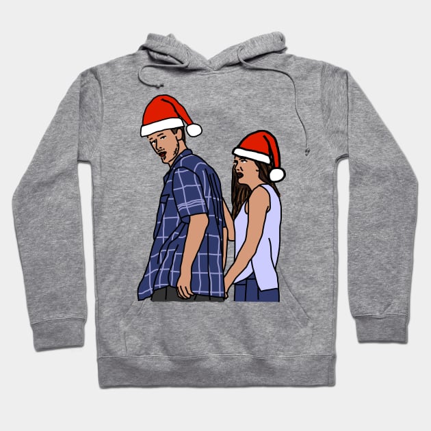 Distracted Boyfriend Memes Christmas Couple Hoodie by ellenhenryart